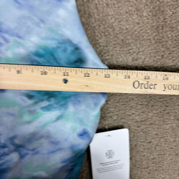 Athleta Conscious Crop Top Womens XS Solarize Chrome Blue Printed A-C Bra‎ NEW - Picture 7 of 11